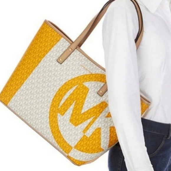 Michael Kors Carter Logo LG Color-Block Tote SET - Picture 8 of 12